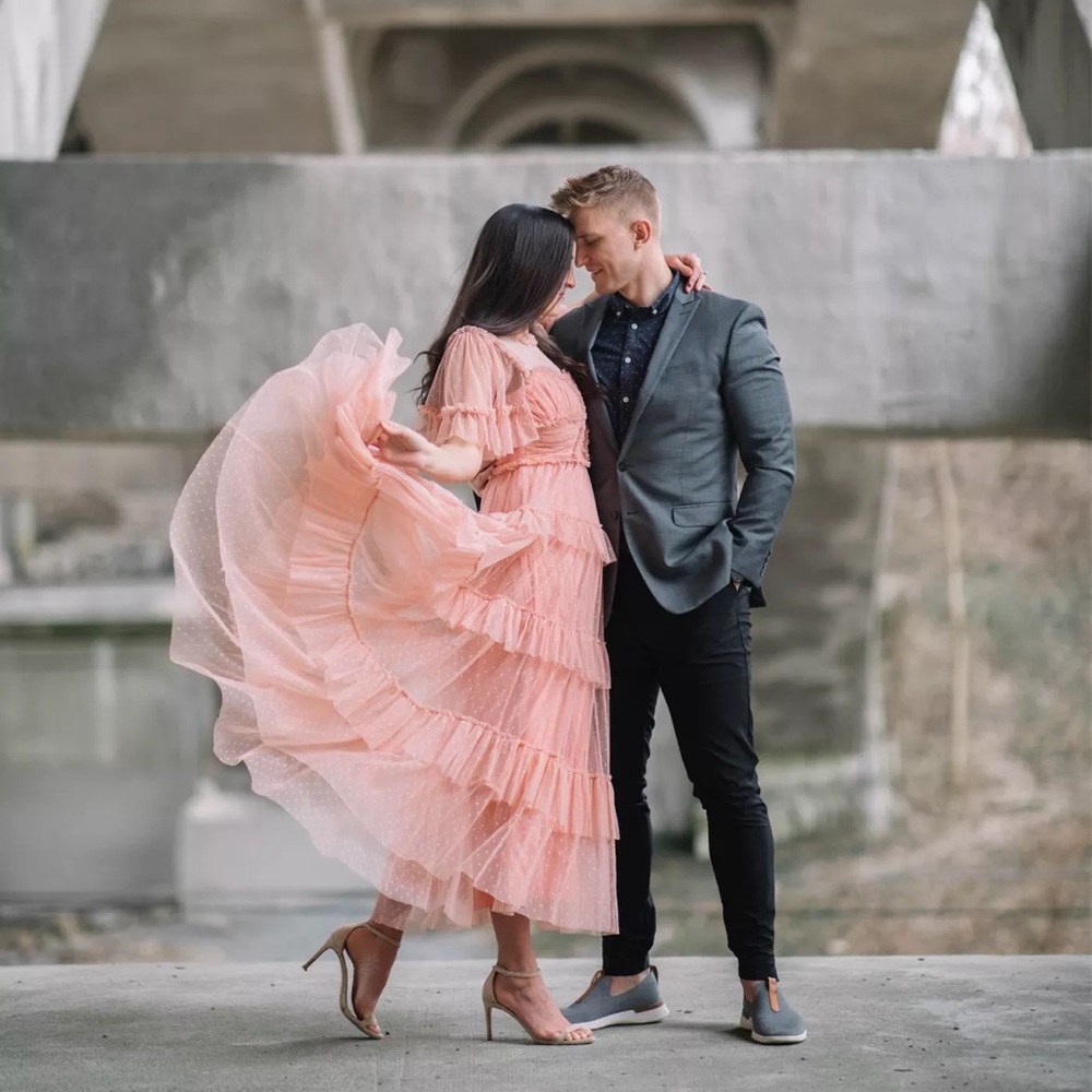 Ivy city co whimsical coral maxi dress